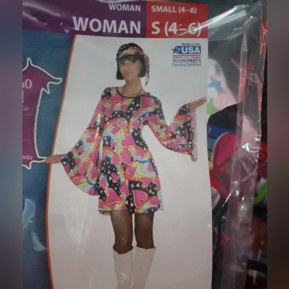 ☮️✌🏼Woman Size S 4/6 Go-go Girl Halloween Costume✌🏼☮️ - Picture 2 of 4
